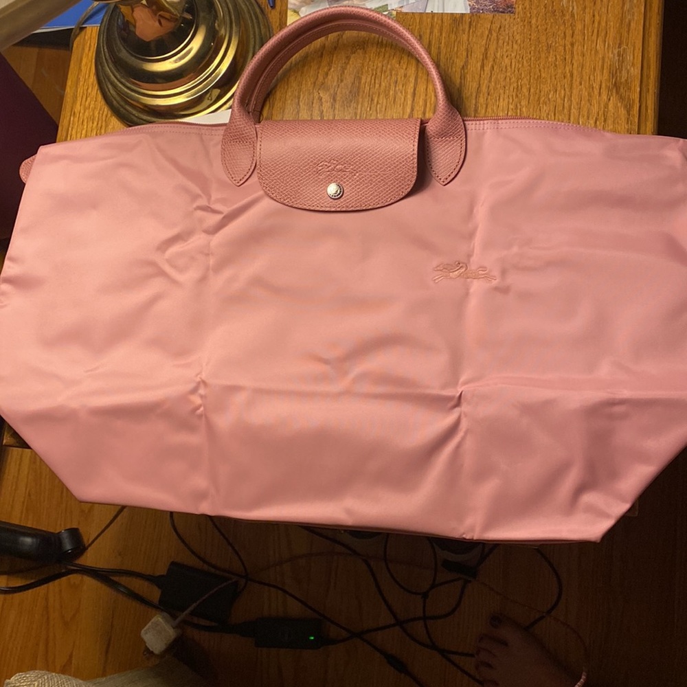 NWT Longchamp Large Le Pliage Travel Bag in Petal Pink